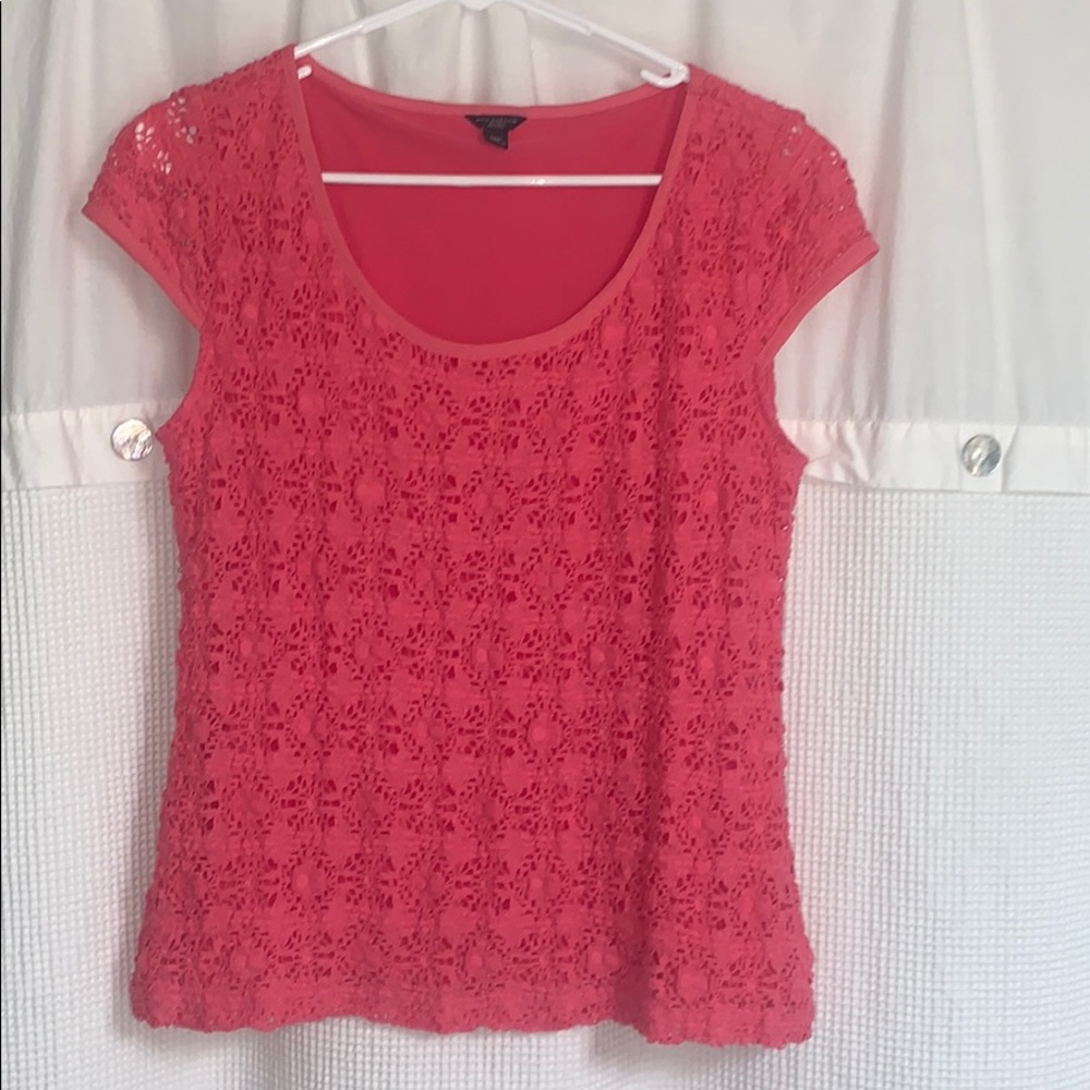 Ann Taylor pink lace top